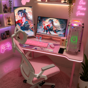 BỘ PC GAMING ĐÔI 2  MÀN HÌNH FULL HỒNG